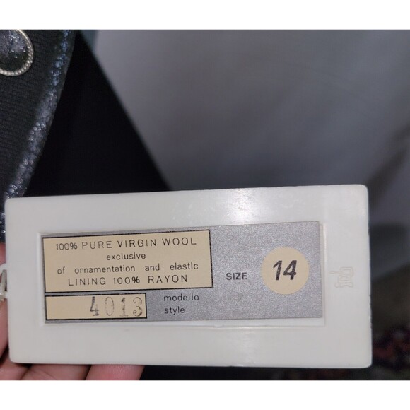 NWT Vintage Cadillac Mod 1960s Italian Pure Virgin Wool Long Black Sweater Flaws - Picture 14 of 16